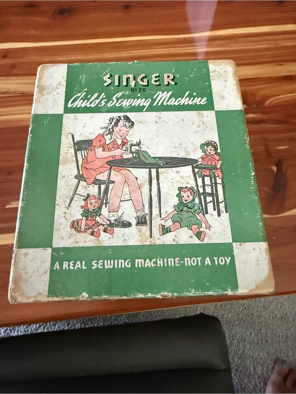 Vintage Singer Child's Miniature Sewing Machine M 20 With Box - Made in USA.